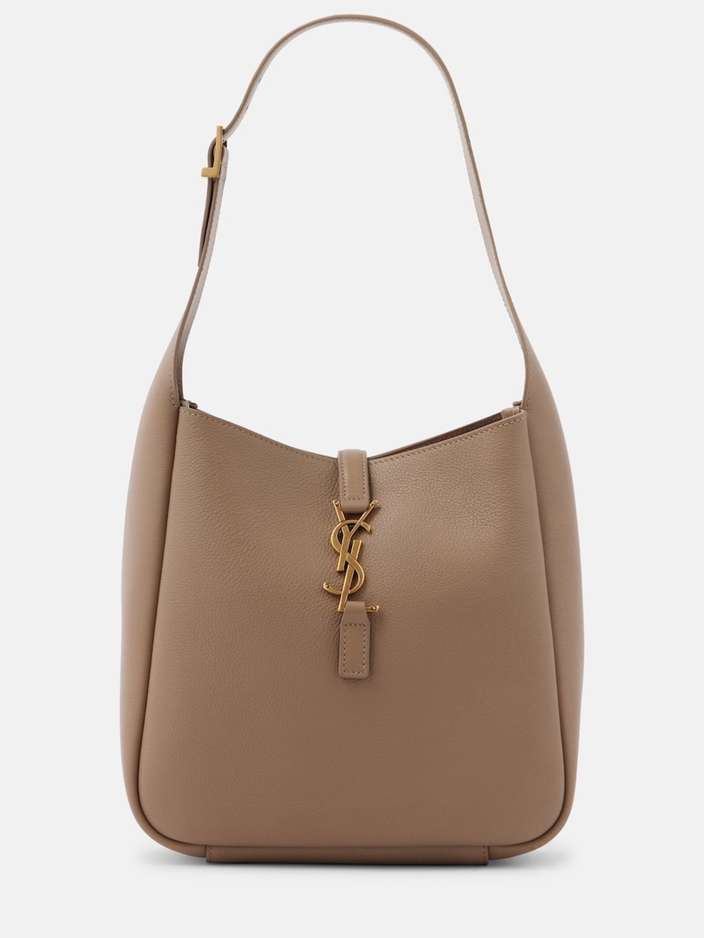 Saint Laurent YSL Le 5 à 7 Small Leather Shoulder Bag in Beige